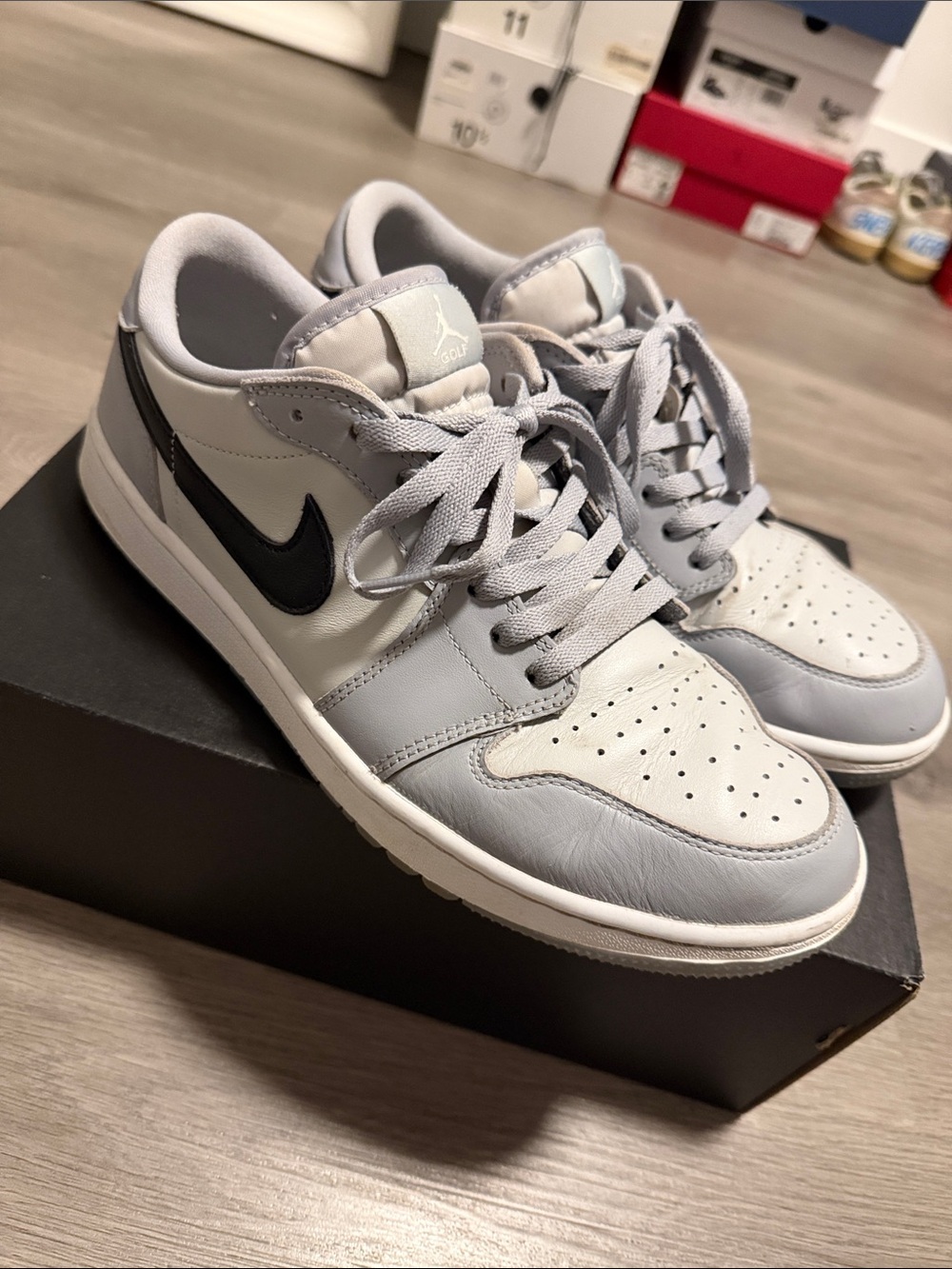 Nike Air Jordan 1 Low Golf- Light Grey / White / Black